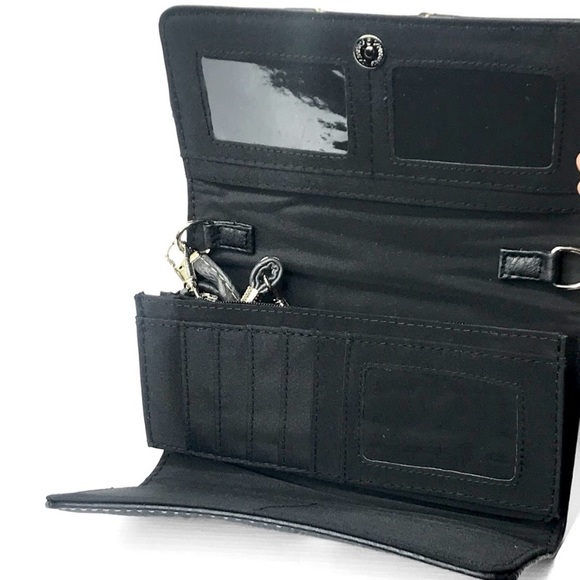 New Hand Tooled Faux Vegan Peta Approved Leather Turquoise Stone Clutch Bag - Picture 5 of 6